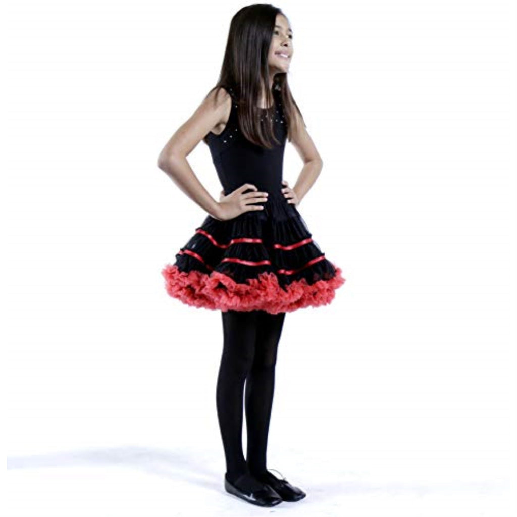 Tutus Adult Tulle Costume Petticoat - Black/Red malcomodes-biz.myshopify.com