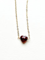 Garnet Heart Necklace