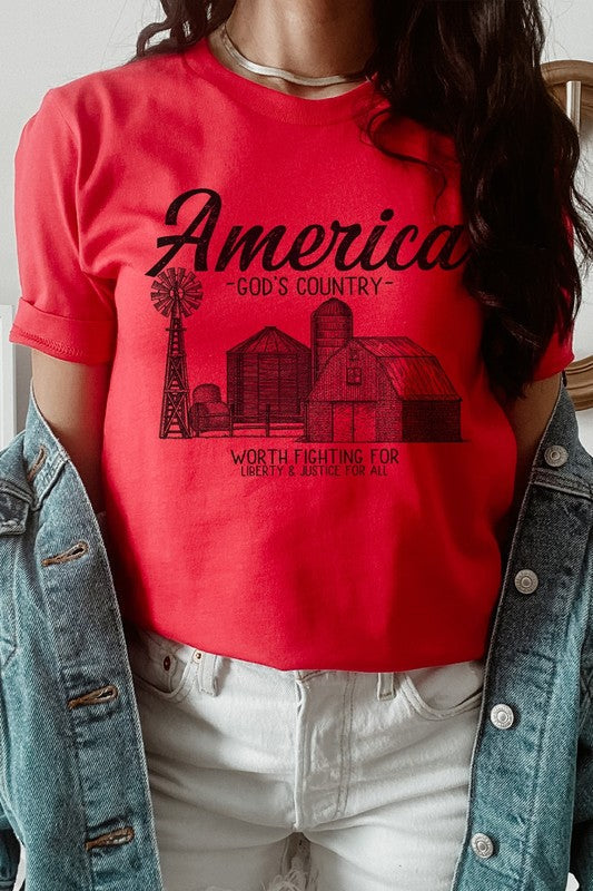 America Gods Country Graphic Tee T-Shirt