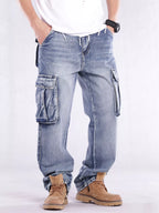 Men's Loose Fit Cargo Jeans