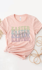 Pastel Happy Easter Echo Graphic Tee T-Shirt