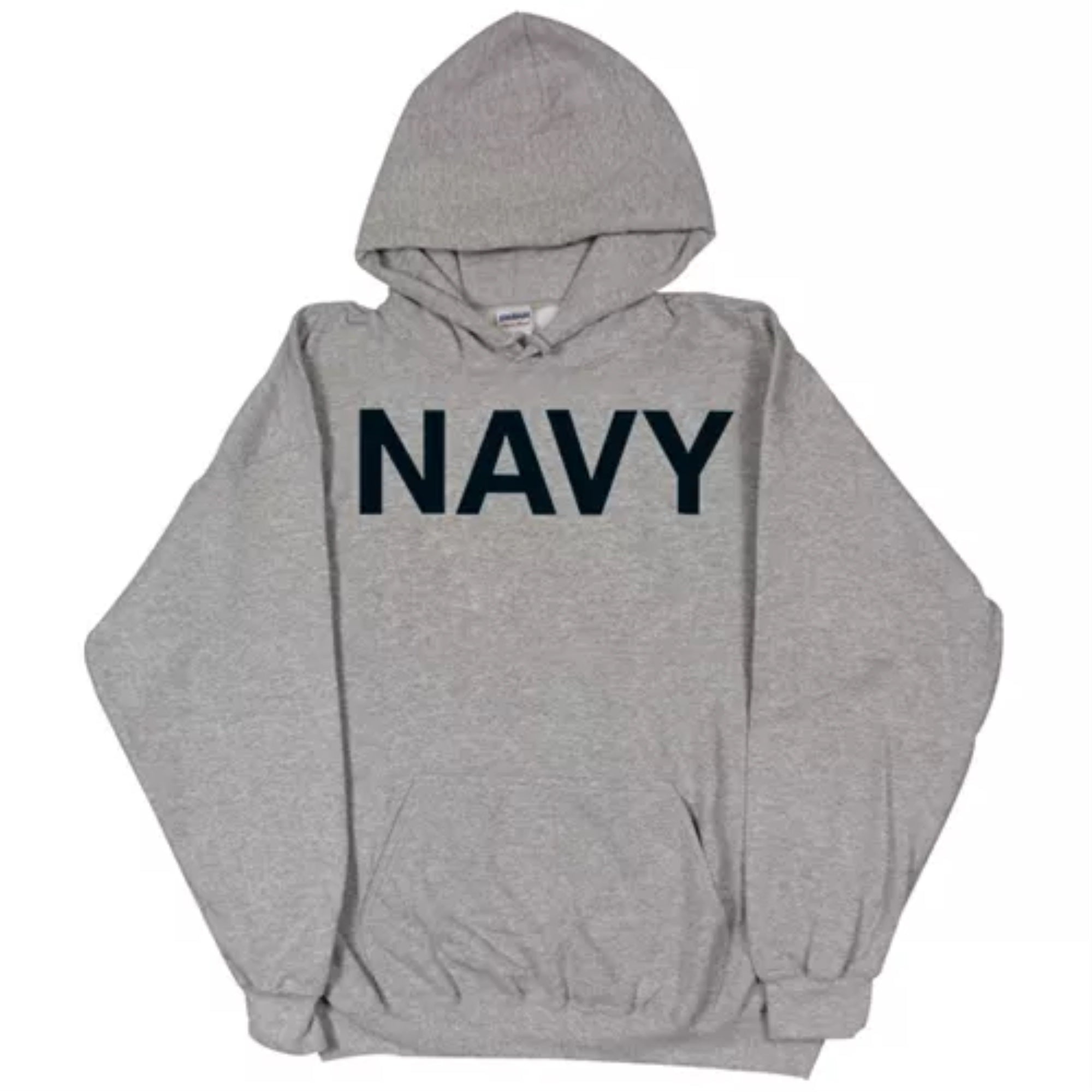 Pullover/Hooded Grey Sweatshirt- Navy Large