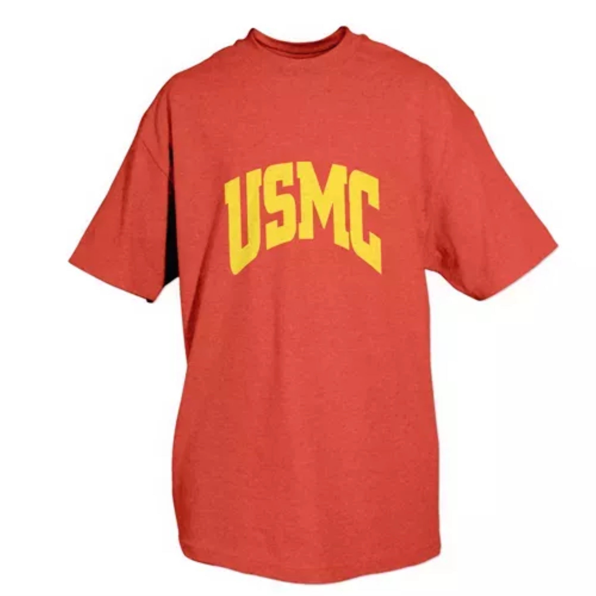 USMC Red T-Shirt With Yellow Imprint-2XL