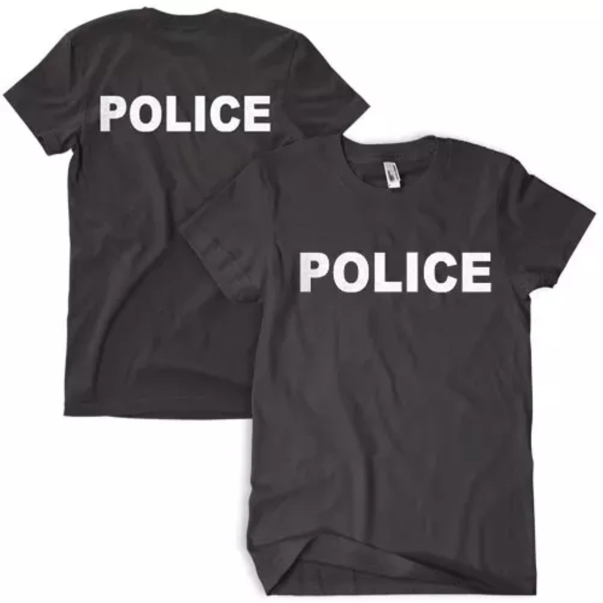 Police T-Shirt, Black - 4XL