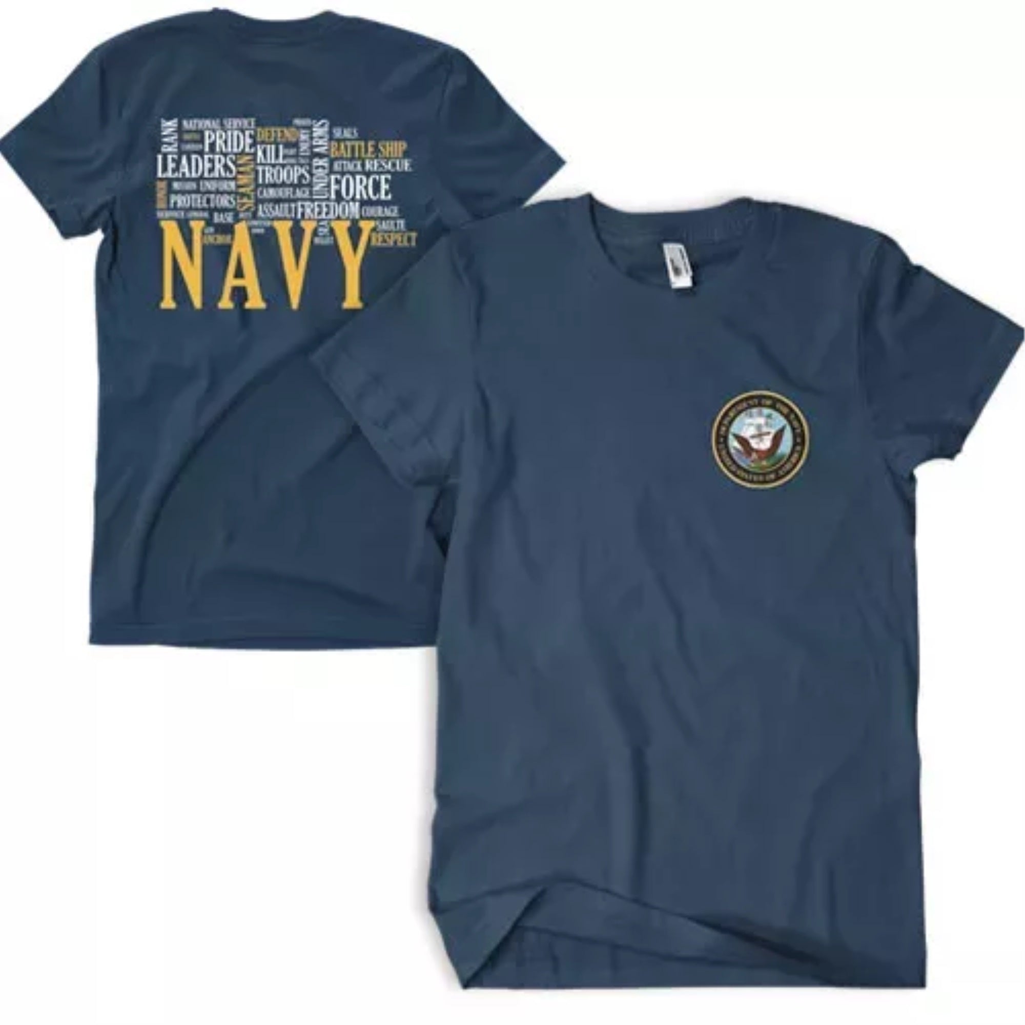 Navy Words Men's T-Shirt Navy 2-Sided - XL
