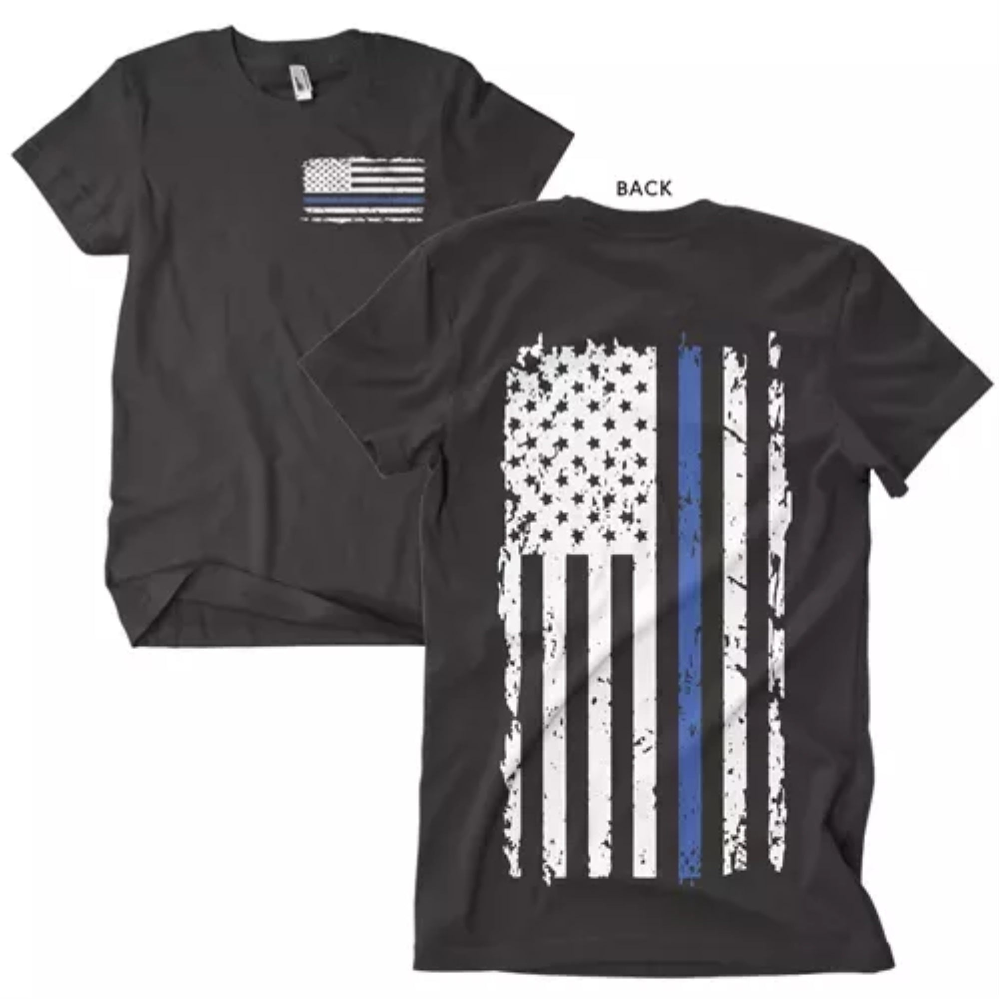 Vintage Blue Line Men's T-Shirt Black - 2XL