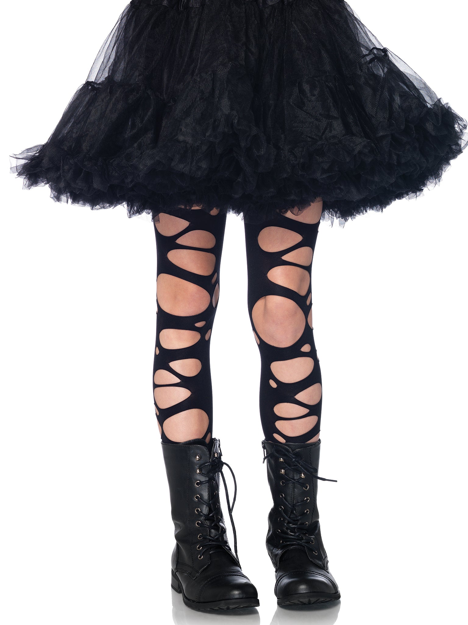 Tattered tights LARGE BLACK