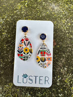 Floral Folk Art Drop Earrings