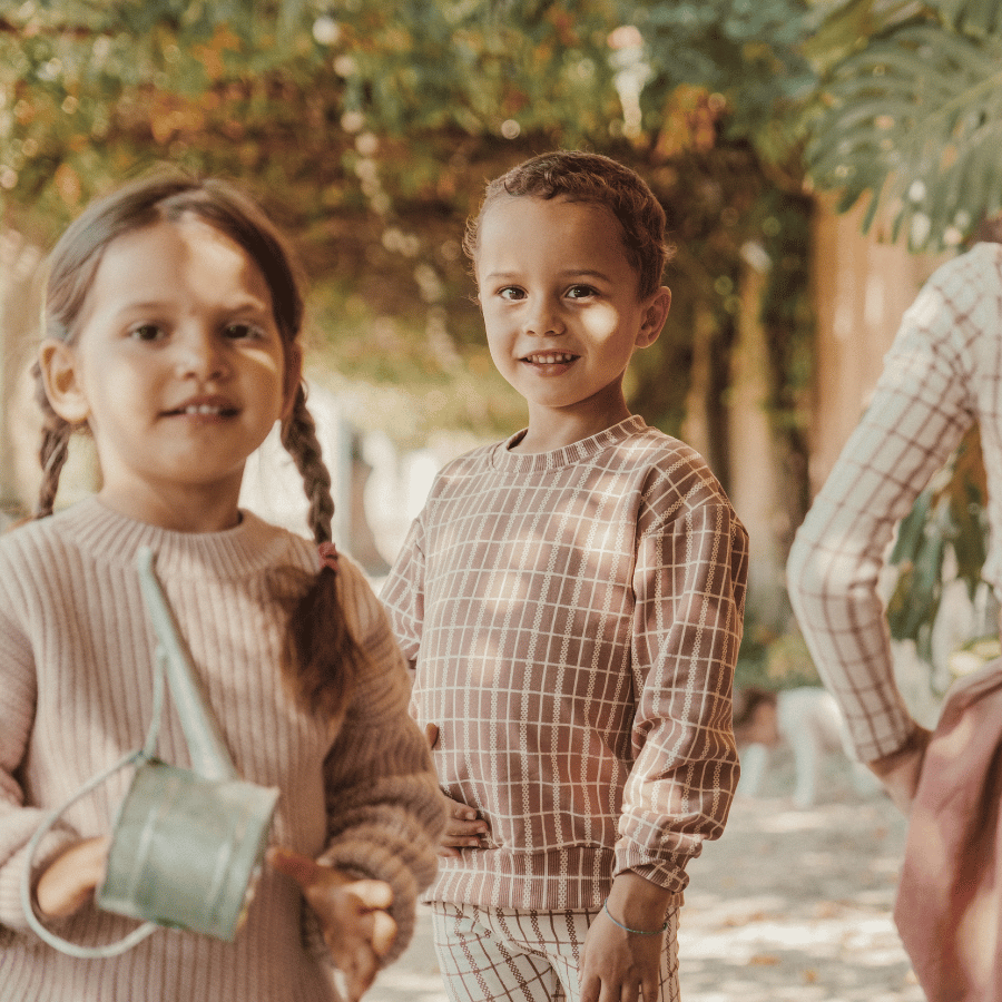 The Printed Sweatshirt - Mauve Check