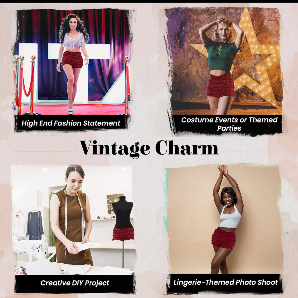 301 Women's Sexy High Waist Ruffled Petti pants-Ruby Red