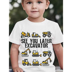 See You Later Excavator Graphic T-Shirt – Funny Construction Kids Cotton Tee