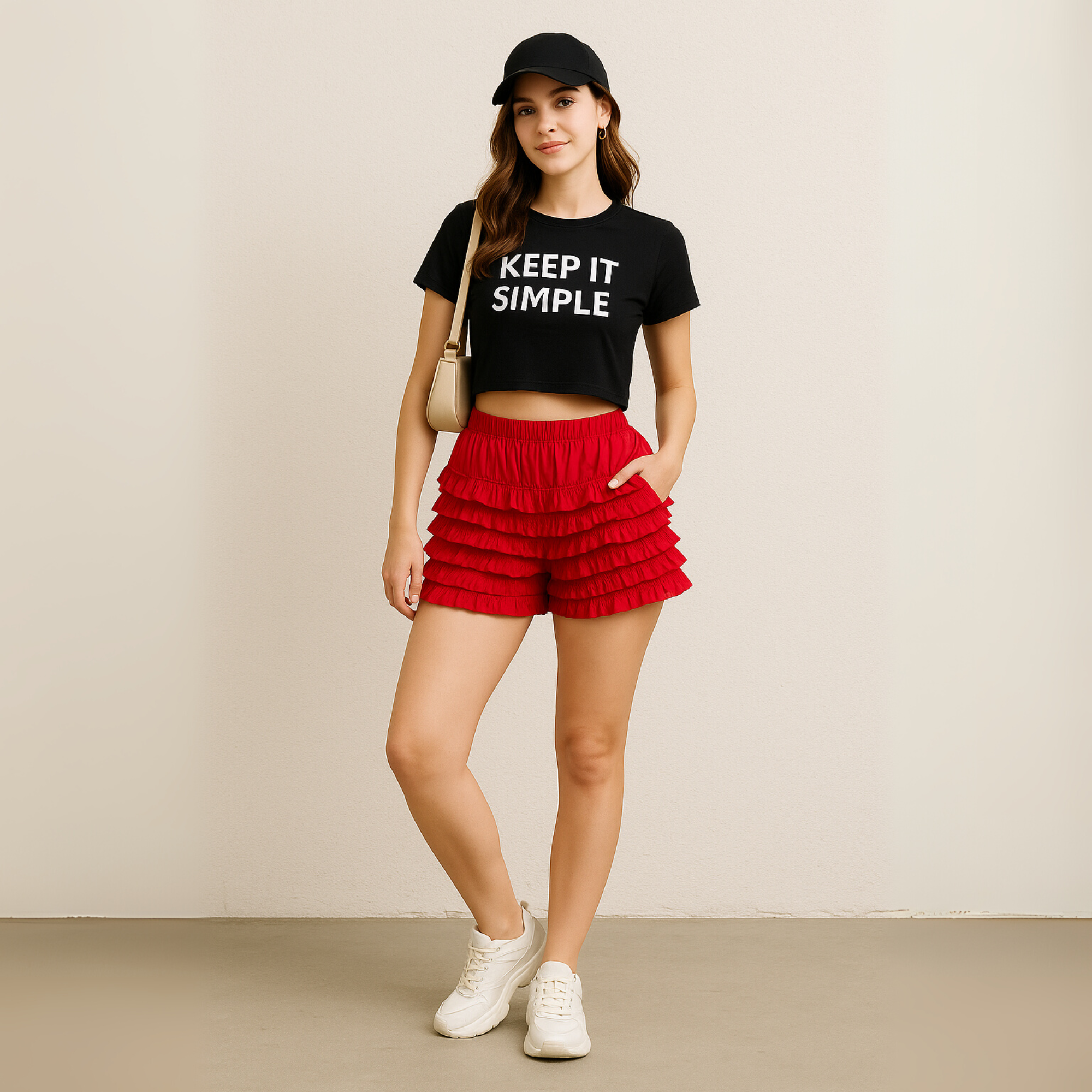 Malco Modes Ruffle Shorts for Women â?? Red Bloomers, Halloween Costume, Lace Bloomers, Sexy Ruffle Shorts & Y2K Costumes