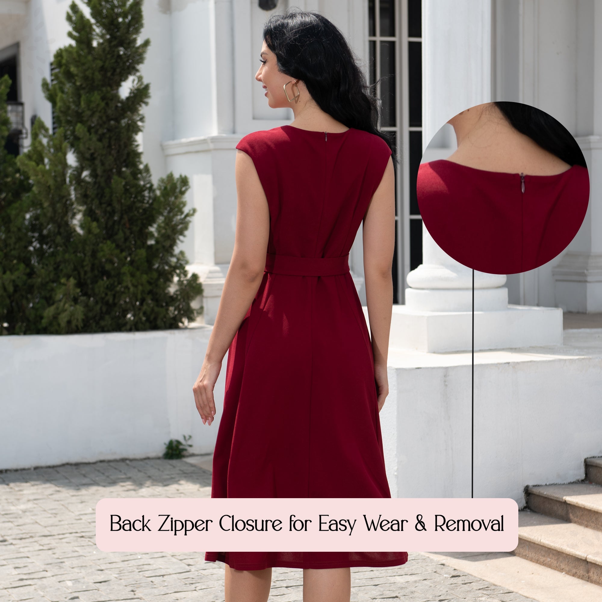 Womens Vintage Cocktail Dresses - Bridesmaid & Prom Dress - Burgundy