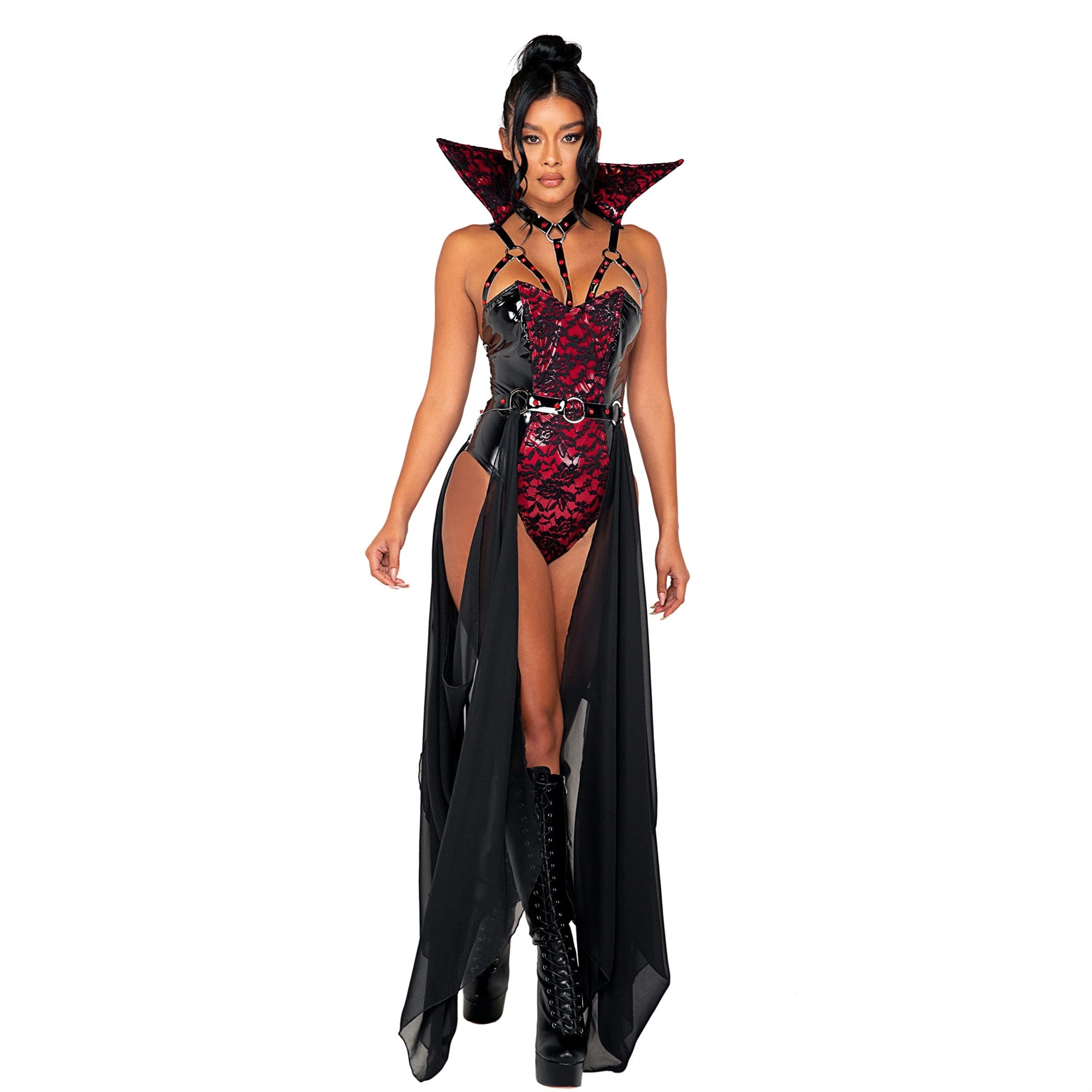 5073 - 2pc Piercing Beauty Vampire - Small / Black/Red