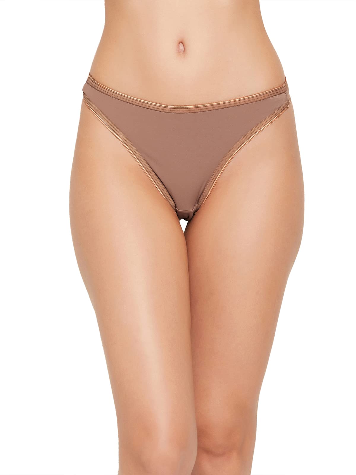 Clovia Womens Low Waist Thong in Almond Colour (PN3485E24_Beige_XL)