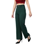 Kotty Womens High Rise Viscose Rayon Solid Trousers