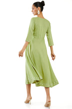 Soch Women Green Rayon Embroidered Dress Kurta