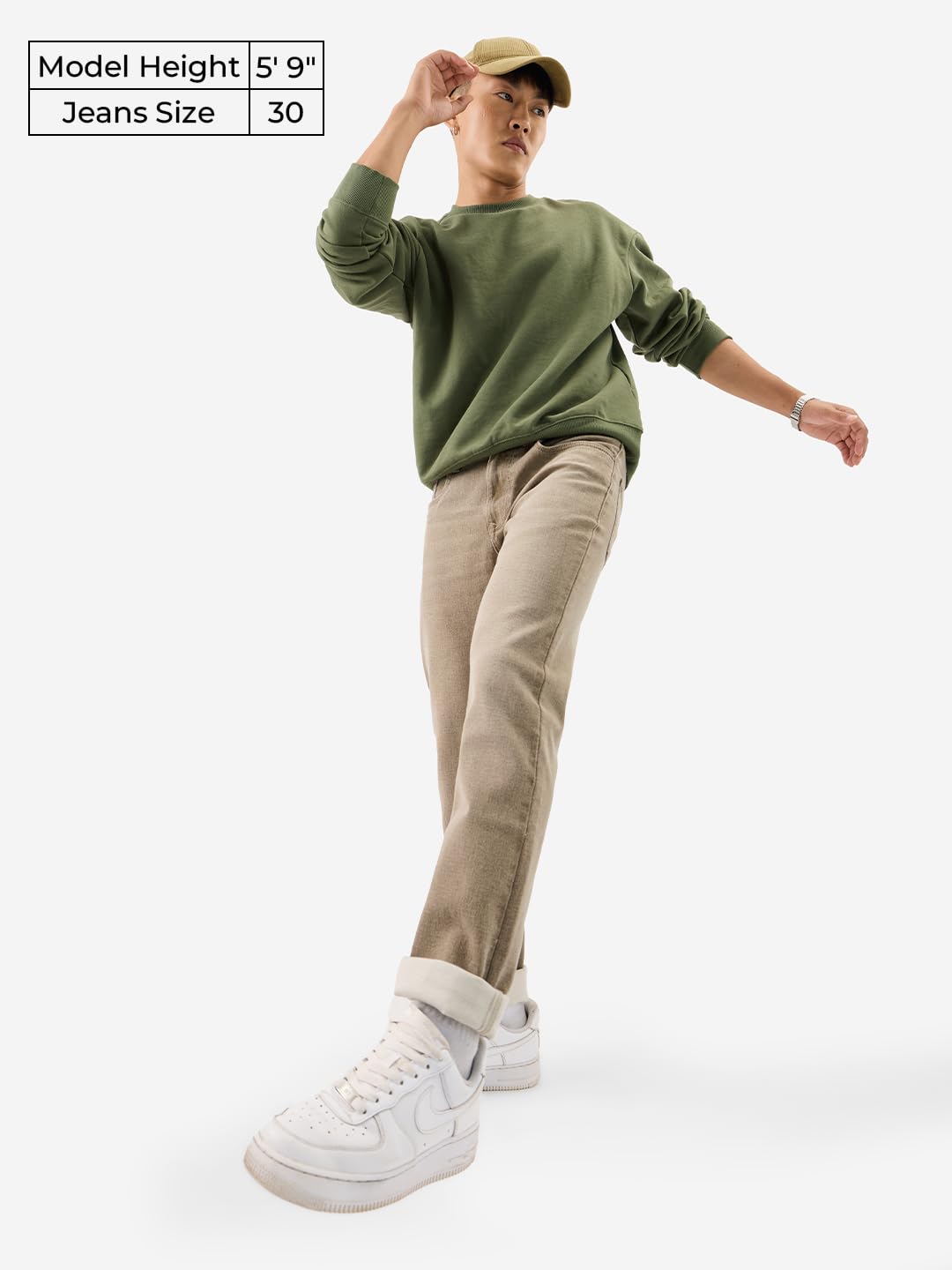 The Souled Store Denim: Camel Brown Men and Boys Buttoned Solid Cotton Blend Slim Fit Jeans