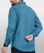 CB-COLEBROOK Mens Regular Fit Solid Soft Touch Cotton Casual Shirt with Pocket Design with Spread Collar & Full Sleeves (Availa