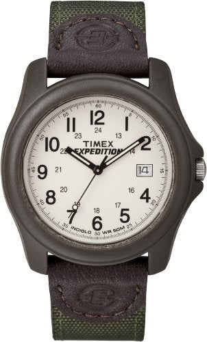 Timex Men's T49101 Expedition Camper Green Nylon/Leather Strap Watch