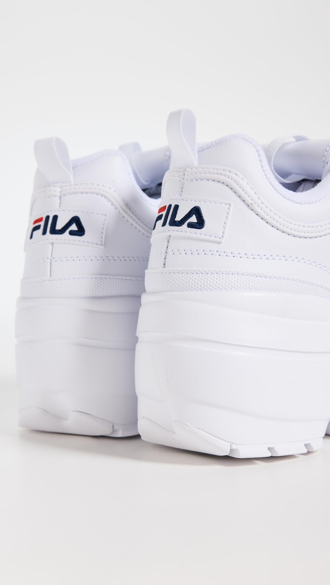 Fila Women's Low-Top Sneakers Shoes, White/Navy/Red, 9