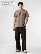 The Souled Store Relaxed T-Shirt: Acting Bad Men and Boys Short Sleeves Round Neck Brown Graphic Printed Cotton Relaxed Fit T-Sh