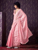 Womanista WomenS Women Satin Saree Ll Women Embellished Saree Ll Women Mirror Work Saree Ll Un-Stitched Blouse Saree