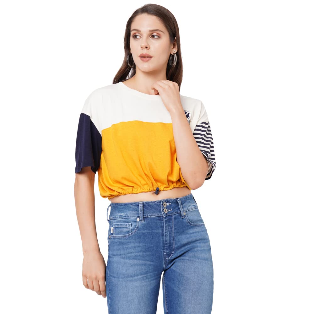 Pepe Jeans WomenS Regular Fit Colour Block T-Shirts
