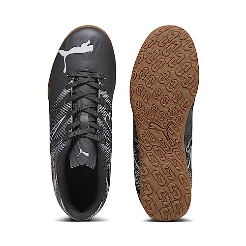 PUMA Attacanto Indoor Training Sneaker, Black-Silver Mist, 2.5 US Unisex Big Kid