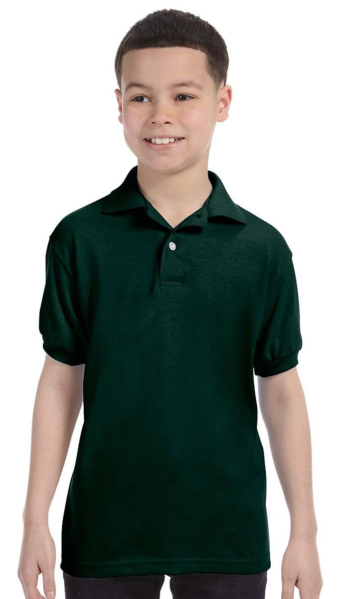 Youth 5050 EcoSmart Jersey Knit Polo - DEEP FOREST - XS(D0102H2HHMV)