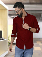 Tee Projekt Shirt for Men Cotton Spread Collar Button Down Long Sleeve Shirt Home, Regular, Home (Pack of 1)