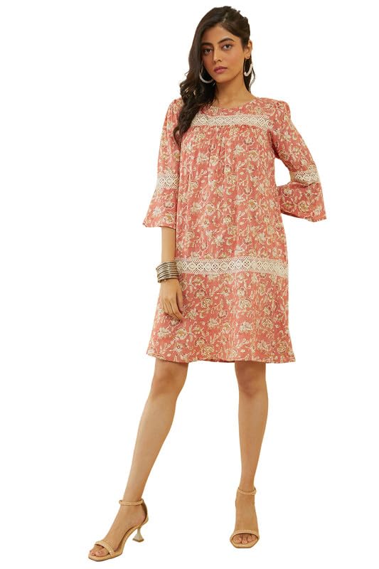 Soch Women Ethnic Motifs Print Rayon A-Line Dress