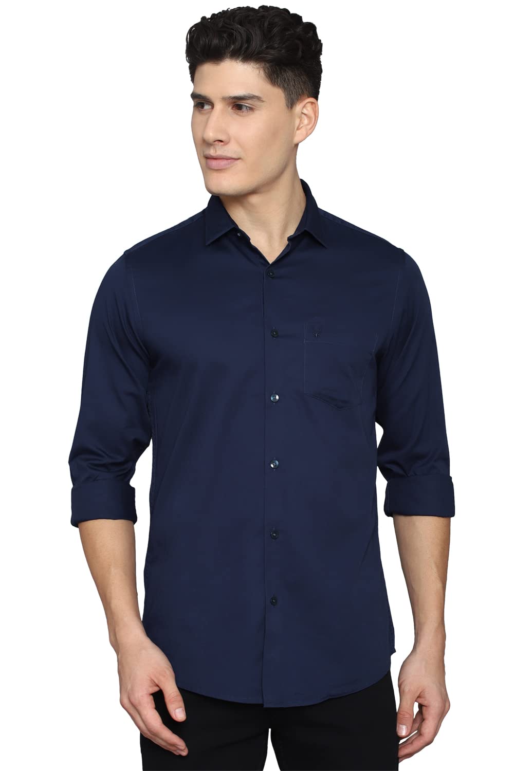 Allen Solly Men Slim Fit Solid Casual Cotton Full Sleeve Shirt