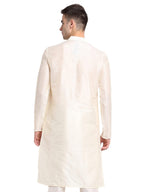 Jompers MenS Dupion Silk Solid Regular Kurta (Koko_636_White
