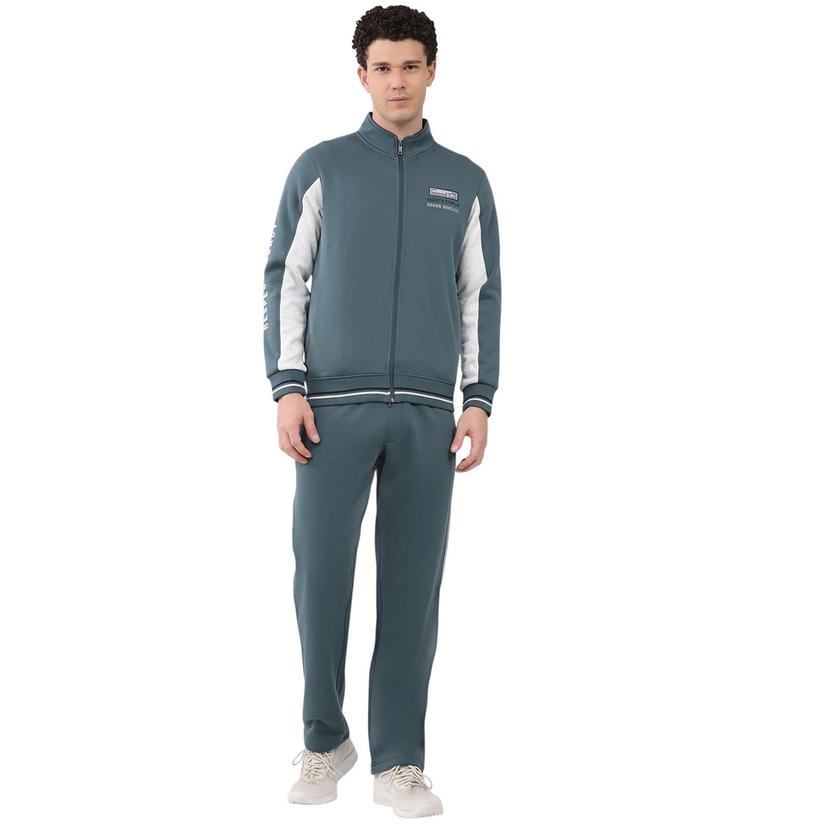 Monte Carlo MenS Regular Fit Collared Neck Full Sleeve Printed Winter Tracksuit | Stylish Printed Design | Soft Warm Fabric | St