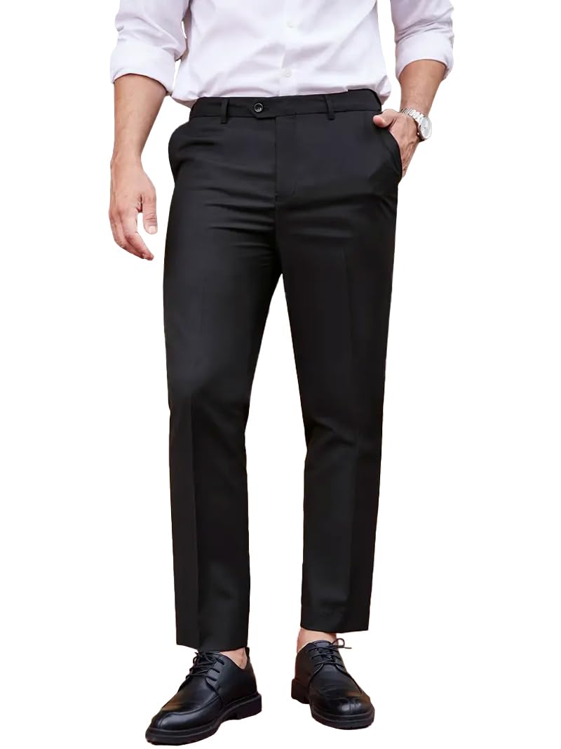 CB-COLEBROOK Mens Formal Pants Stretch Work Dress Pants 30/32/34/36/38 Quick Dry Lightweight Casual Comfy Trousers with Pockets 