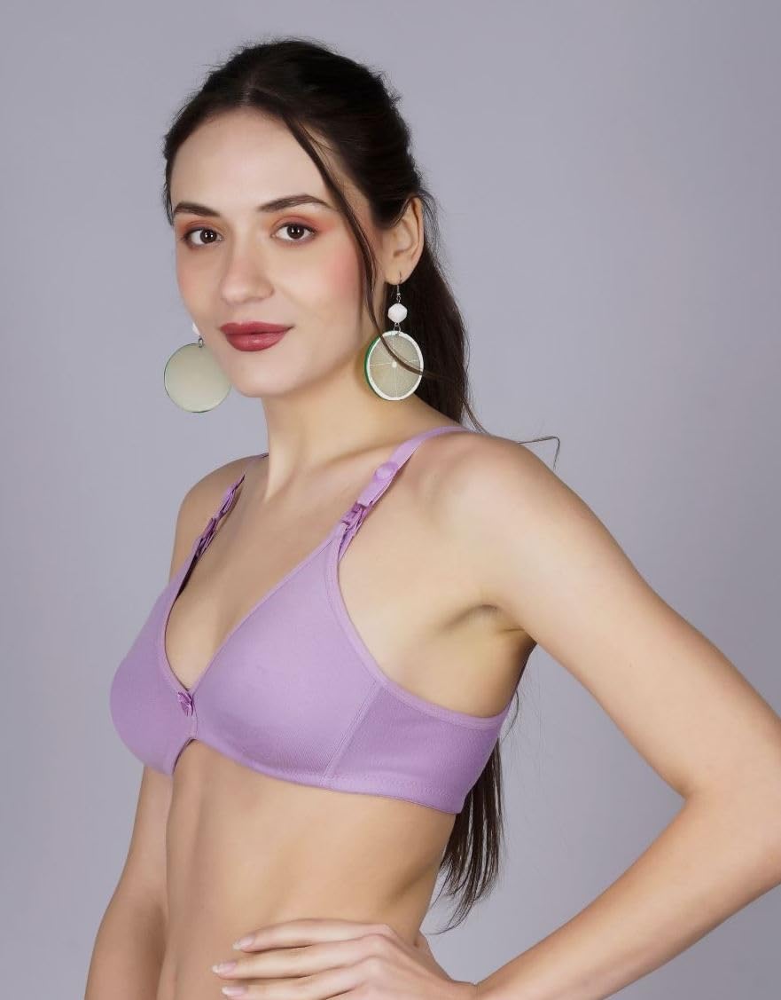 Fabme WomenS Cotton Seamless Nursing Bra (Br0219_Lavender_40)