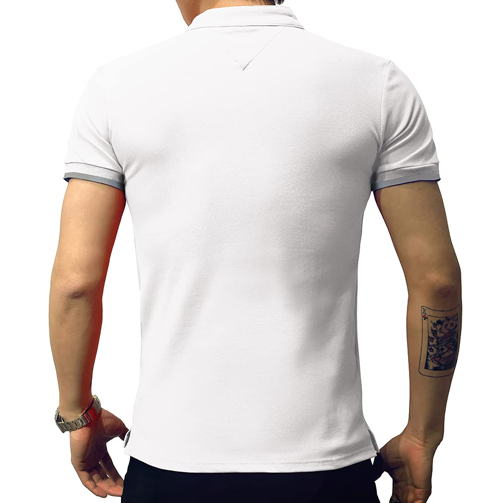 LOGEEYAR Mens Fashion Polo Shirt Short/Long-Sleeve Slim Fit Henley T-Shirts Pique Cotton Clothes