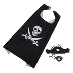 RioRand Cartoon Pirate Dress Up Satin Capes Cosplay Birthday Party Kids Costume (1-pack) (Black)