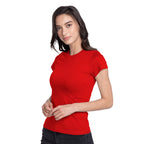 Bewakoof Womens Red Slim Fit T-Shirt