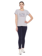 Clovia Womens Activewear Comfort Fit Short Sleeve Sports T-Shirt (AT0161P01_Grey_S)