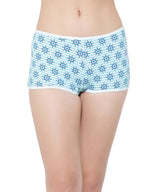 Clovia Womens 100% Cotton Medium Waist Outer Elastic Boyshorts Panty (PN3517A03_Blue_M)