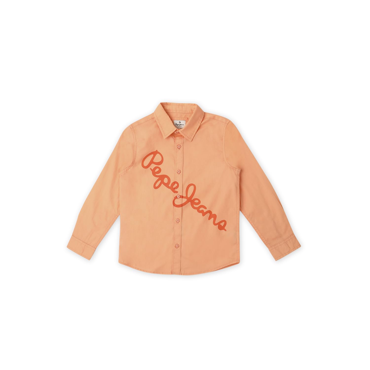 Pepe Jeans BoyS Letter Print Regular Fit Shirt (Pb302609_Peach Orange