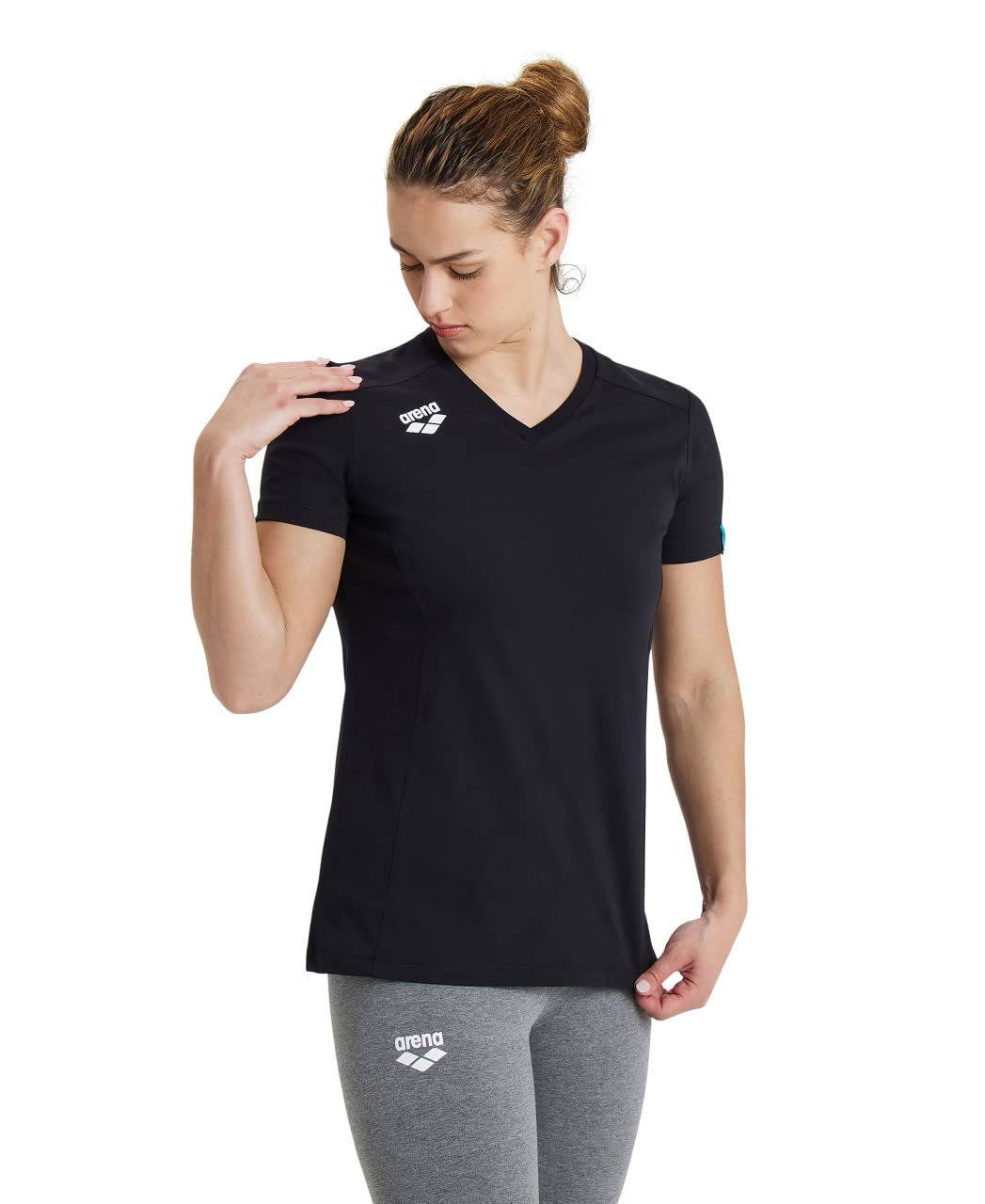 Arena Team WomenS Panel Cotton TShirt Short Sleeve VNeck Active Tee Regular Fit Lightweight Athletic Top Gym Training 2