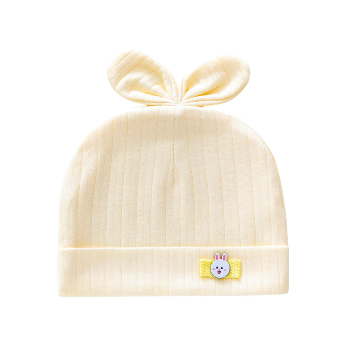 Syga Newborn Baby Fetal Cap, Pure Cotton Hat With Cute Bunny Design For 312 Months (In, Age, 0 Months, 6 Months, Yellow) 0-12