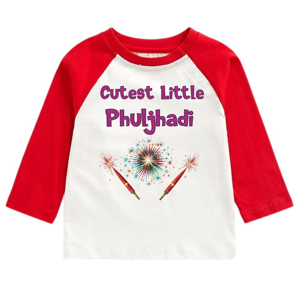 Cutest Little Phuljhadi Printed Full Sleeve TShirt for KidsDiwali5 18-24