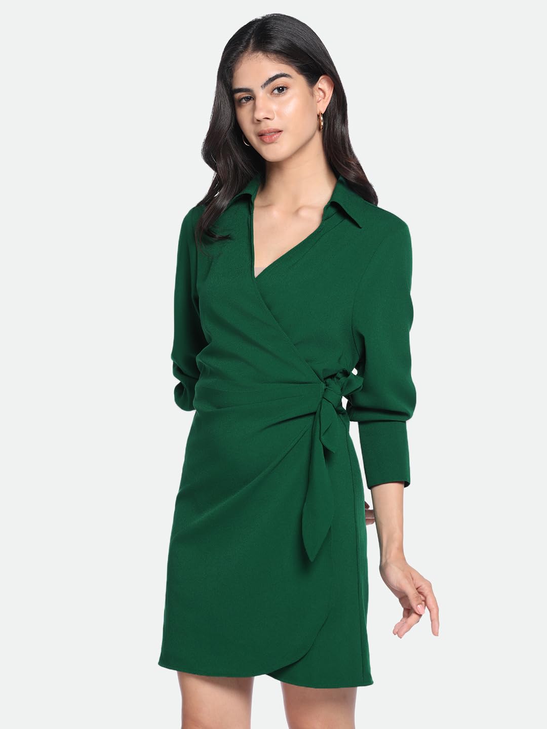 Dennis Lingo Dl Woman Polyester Blend Wrap Knee-Length Dress