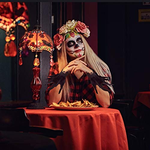 L'VOW Real Nature Feather Cuffs for Game Party Halloween Pack of 2 Black