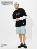 The Souled Store Rick & Morty: Existential Crisis Men and Boys Short Sleeves Round Neck Black Graphic Printed Cotton Super Overs