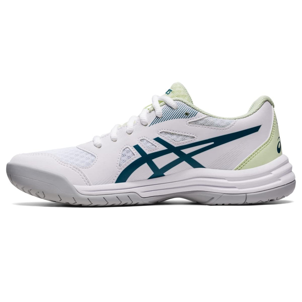 ASICS Women's Upcourt 5 Volleyball Shoes, 8, White/Ink Teal